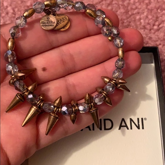 Alex and Ani spike bracelet in gold and purple - Picture 2 of 3